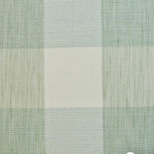 May include: A green and white checkered fabric with a subtle herringbone pattern. The fabric has a soft, textured feel.