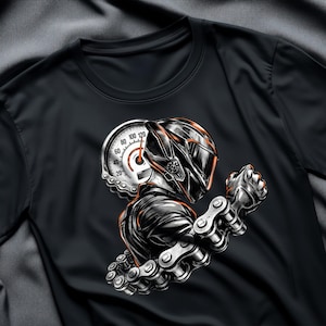 Motorcycle Rider Helmet Design PNG – Biker Speedometer Graphic