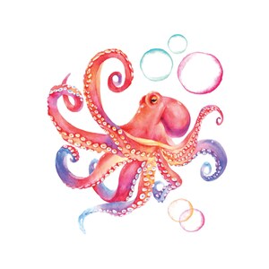 Watercolor Octopus Wall Art