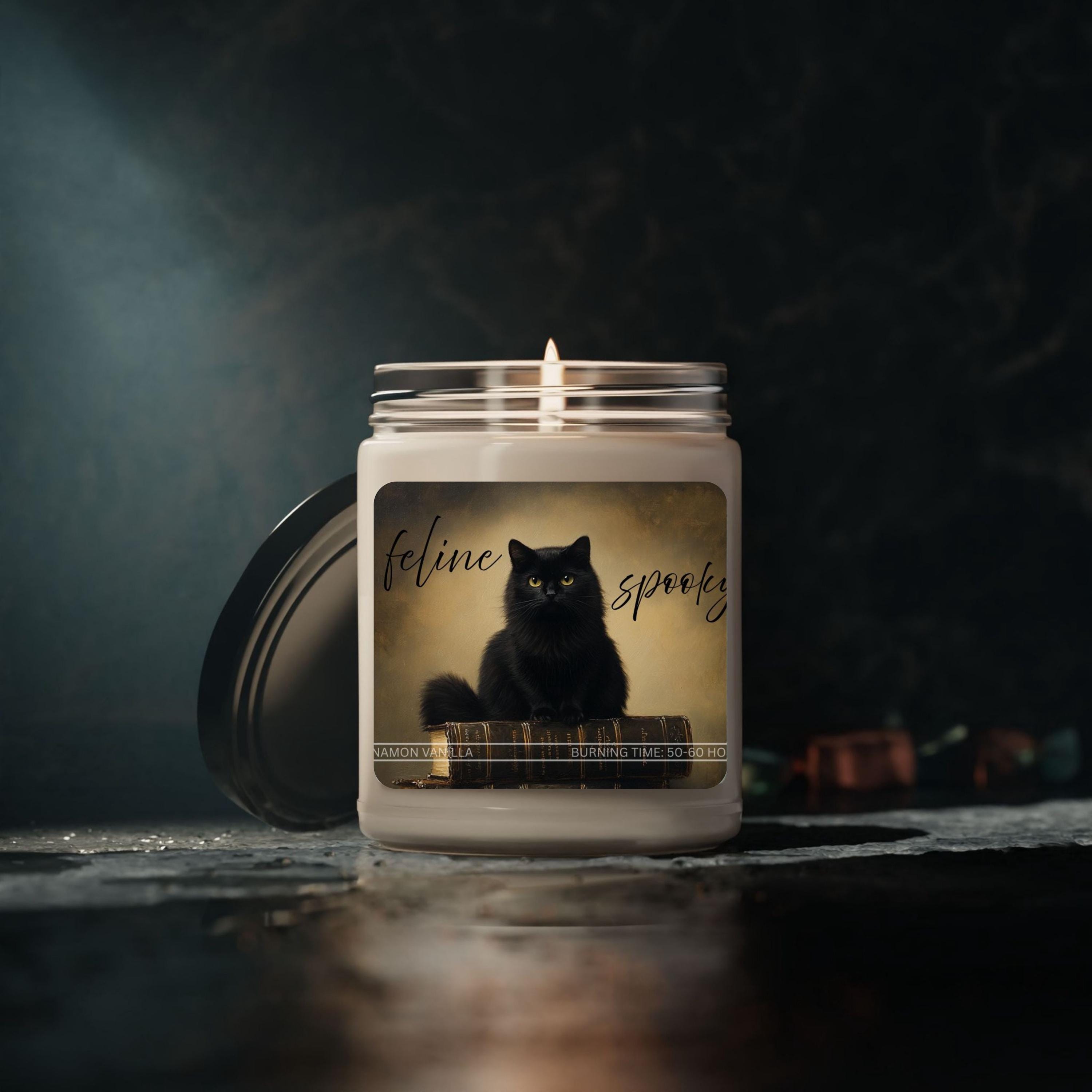 ブラックキャットキャンドル：パンプキンスパイスの香りのソイワックス
