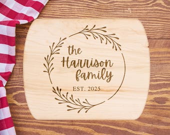 Tabla de cortar grabada personalizada, decoración de cocina personalizada, regalo de inauguración de la casa, regalo de aniversario o boda para parejas.