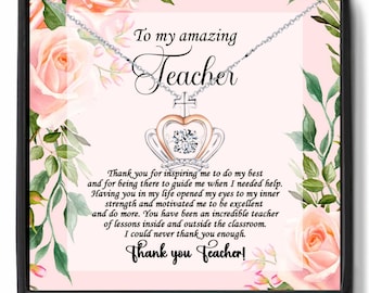Dainty Crown Necklace: Gold or Silver Plated Teacher Appreciation Gift