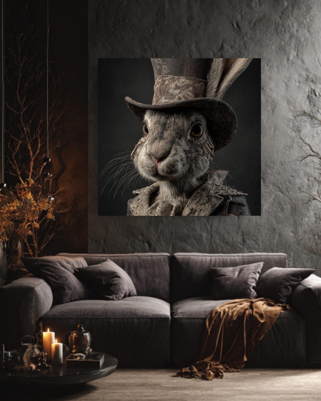 Surreal Victorian Rabbit Portrait Digital Painting Hyper-realistic ...