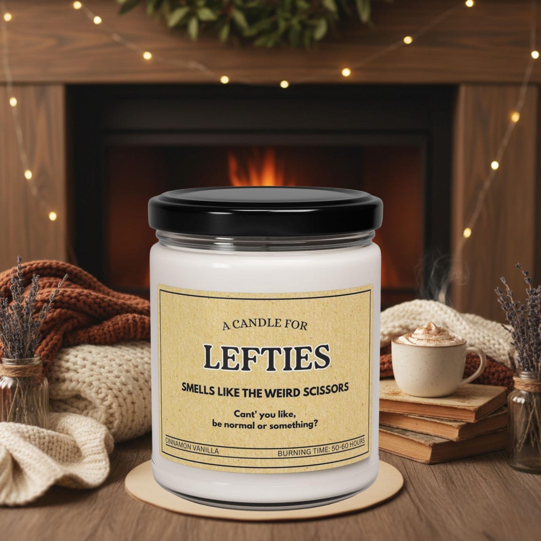 Funny Left-handed Gift Candle, Sarcastic Leftie Humor, Weird Scissors ...