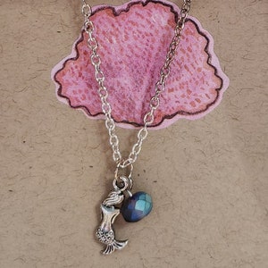 Mermaid Charm Necklace, Delicate Summer Necklace