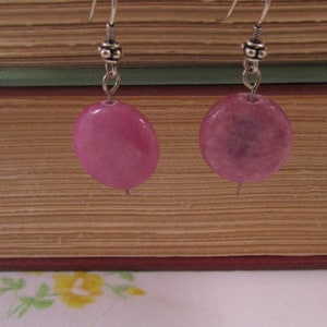 Purple Disc Dangle Earrings