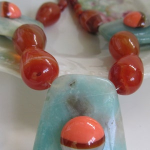 Carnelian Statement Necklace, Bold Beaded Statement Necklace