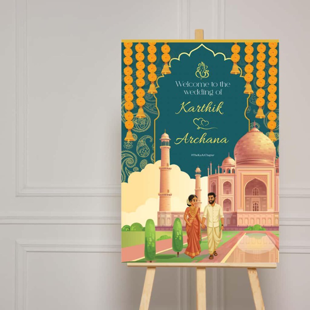 Taj Mahal Wedding Welcome Sign | Editable Indian Template (digital ...