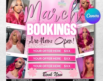 March Booking Flyer, March Books, March Madness Flyer, St.Patricks Day Flyer March Book Now, March Hair, March Lashes Nails Flyer MUA Flyer