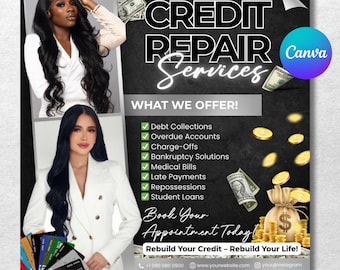 Credit Repair Flyer Template: Social Media Post (Canva Editable)
