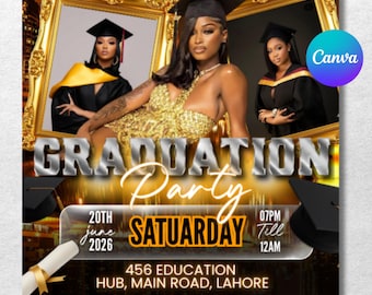 Volante de graduación, volante de invitación personalizable, volante de invitación para graduación, volante para redes sociales, promoción simple de 2026