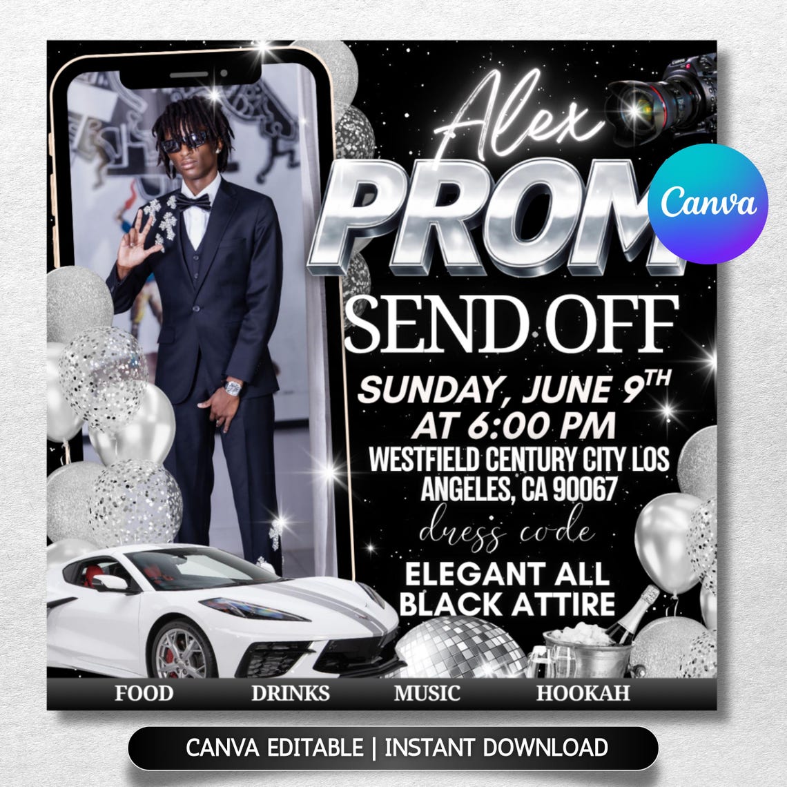 Instant Prom Design Prom Send off Flyer, DIY Prom Flyer, Prom Canva Template, Prom Send Off ...