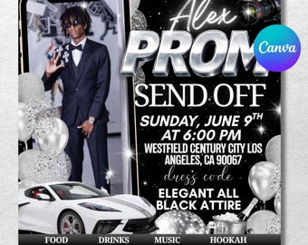 Volante de despedida de graduación, volante DIY, plantilla de Canva para graduación, despedida de graduación, evento de despedida de graduación, editable, Canva DIY, descarga instantánea