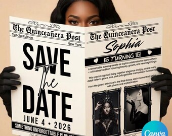 Canva Birthday Newspaper Template, Editable Newspaper Birthday, Large Multi-Page Newspaper Keepsake, Birthday Newspaper For Photography