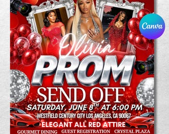 Volante de despedida de graduación: Plantilla editable de Canva (descarga digital)