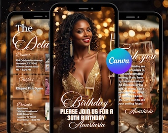 Full editable Mobile invitation, Custom photo digital invitation, Digital Birthday video invitation, Party invitation, Full personalization