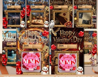 Printable Wizard Valentine's Day Cards, Classroom Valentine's Day Cards for Kids, Valentine's Day Gift Tags, Instant Download