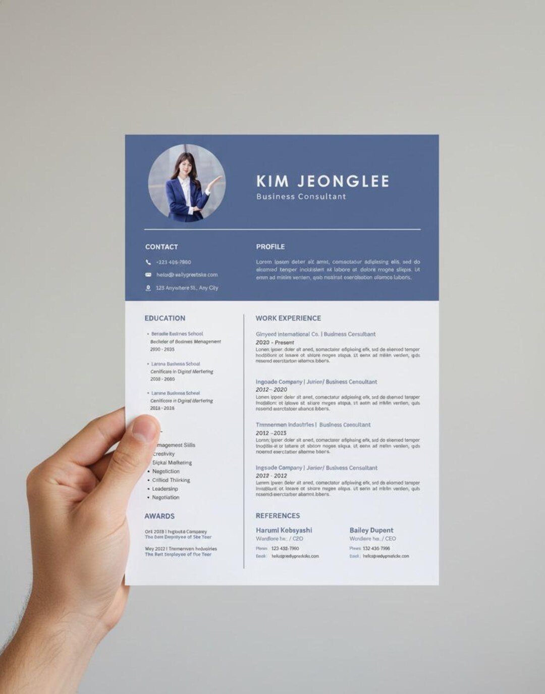 Modern Canva Resume Template | Professional CV Design (instant Download ...