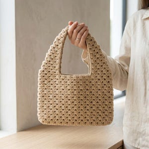 Crochet Mesh Tote Bag Pattern PDF, Granny Stitch Shoulder Bag, Beginner ...