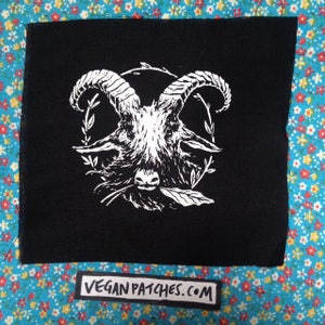 SATANIC GOAT HEAD haha or is it just another vegan patch I made since theres some kale getting nibbled on patch