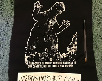 BACKPATCH Giant lizard squashing humanity because we deserve it PATCH