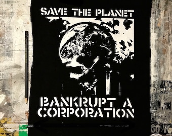 PARCHE MOCHILA QUIEBRA Salva el Planeta Parche Corporación en Quiebra