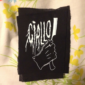 HORROR GIALLO PATCH the gloved hand with the old school shaving blade that spells your death
