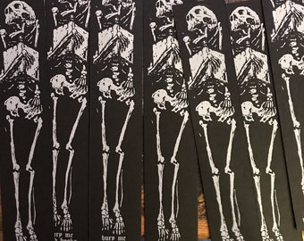 Bury Me With Books Bookmark SCREENPRINTED by me also drawn by me