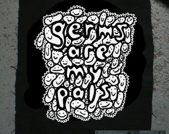 Germs are your pals PATCH super punk mega crusty kinda gross