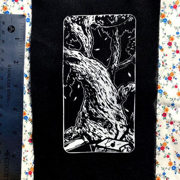 BRISTLECONE PINE everlasting tree tarot PATCH ooh look it's growing out of old technology because we suck and trees rule