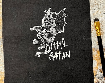 HAIL SATAN PATCH with a cool violin playing devil creature that you must have right now