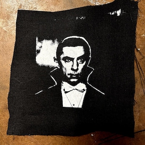 SPOOKY HORROR PATCH of this vampire looking guy haha