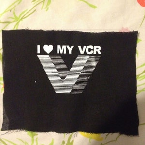 I heart my VCR vhs pride PATCH also the vestron logo