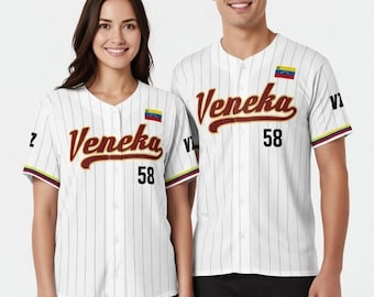 Camiseta de béisbol personalizada de Venezuela, camiseta con nombre y número personalizados.
