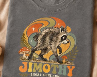 Jimothy Raccoon Comfort Colors® T-Shirt, Famous Seattle Spine Raccoon Tee, Groovy Raccoon Meme Shirt, Short King Jimothy, Cute Baby Raccoon