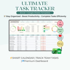 The Ultimate Task Tracker Spreadsheet Google Sheets Excel To Do List Template Task Manager Work Productivity To-Do Planner Task Priority
