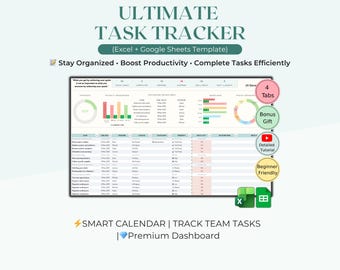 Die ultimative Aufgaben-Tracker Tabelle Google Sheets Excel To-Do-Liste Vorlage Aufgabe-Manager Arbeits-Produktivität To-Do-Planer Aufgabenpriorität