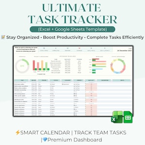 The Ultimate Task Tracker Spreadsheet Google Sheets Excel To Do List Template Task Manager Work Productivity To-Do Planner Task Priority