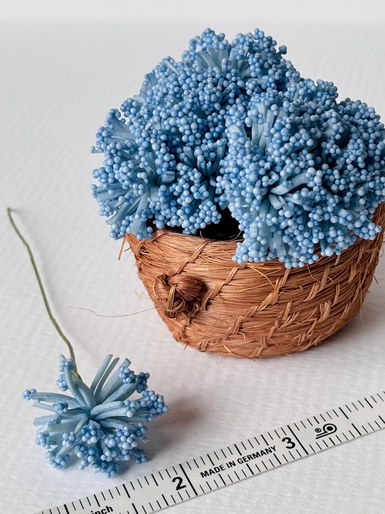 Tiny blue flowers set of ten flowers image 1