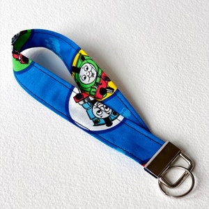 Thomas the train keychain wristlet or  ID badge lanyard
