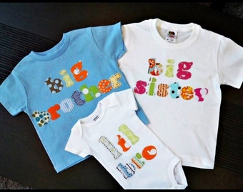 Big bother t shirt big sister t shirt and a lil bro or lil sis onesie