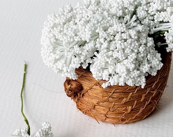 Tiny white flowers set of ten flowers