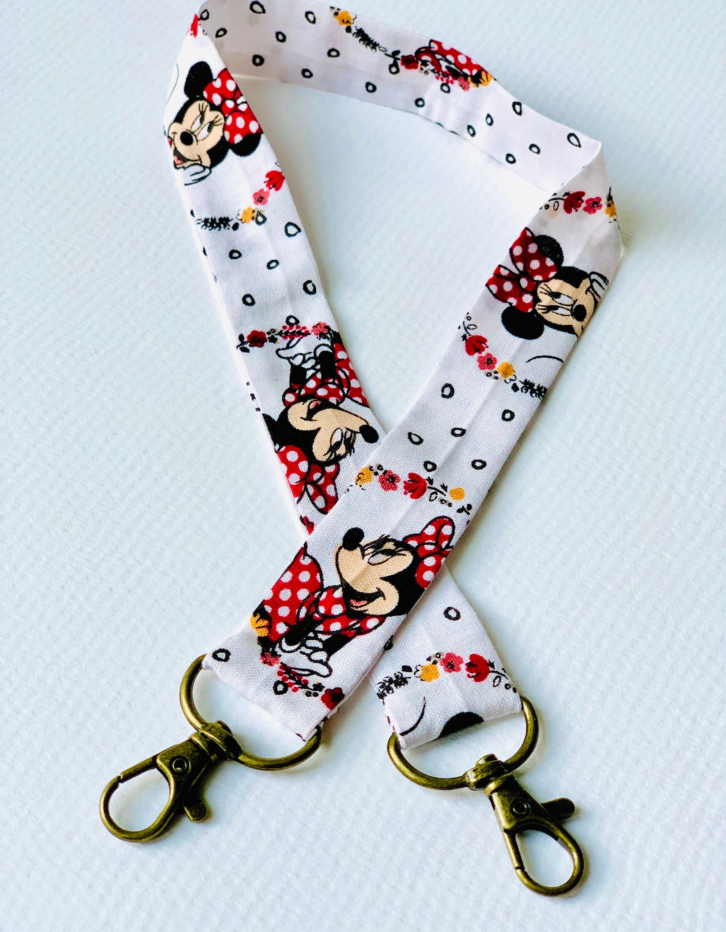 Minnie Lanyard Cute lanyards for keys Disney lanyards Nurse Lanyard Minnie lanyard Lanyard with id holder Small Gift