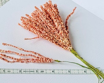 Tiny orange flower stems set of twelve stems