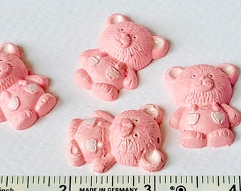 6 Pink porcelain teddy bears