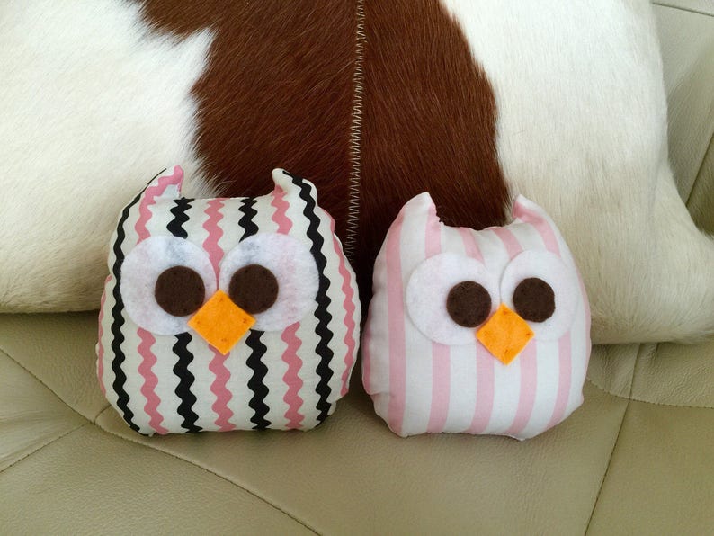 2 Lovely Plush Mini Owls Toys Etsy