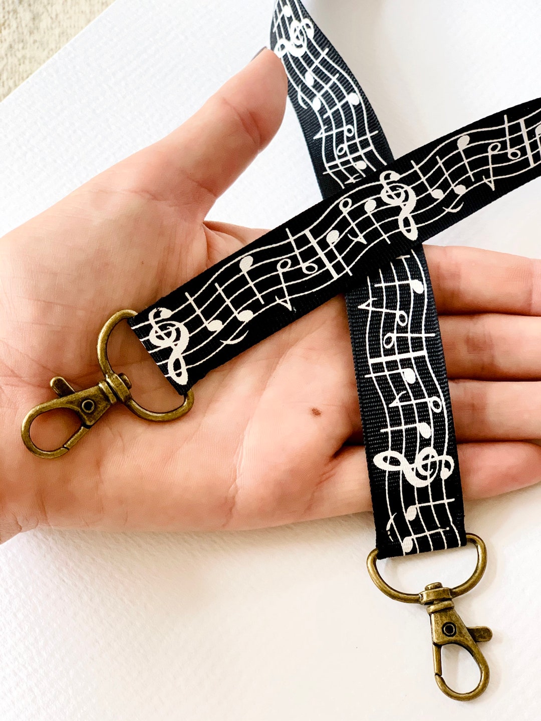 Music Notes Lanyard for Masks or ID Badges or Keychains Music Teacher