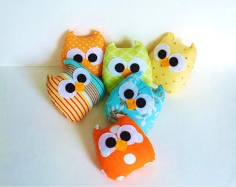 5 colorful mini owls u can choose any color u like