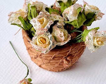 Tiny orange roses set of six flowers