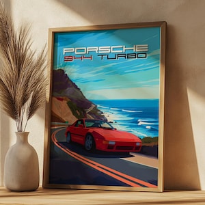 Porsche 944 Turbo Poster: Vintage Sports Car Wall Art